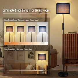Floor Lamps for Living Room, Stepless Dimmable Blue Floor Lamp with Remote, 2700K-6500K Colors Temperature & Brightness Adjustable,10W/1200LM LED Floor Lamp, Modern Standing Lamp for Bedroom/Office