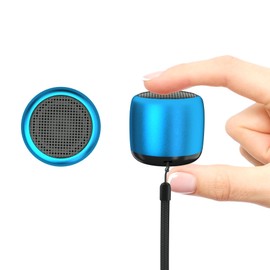 AUKSKY 2Pack Portable Mini Speaker, Bluetooth Tiny Speaker, Wireless Mini Speaker for Shower, Room, Bike, Rechargeable Battery, Built-in Microphone, Cute Mini Speaker with Strap to Carry, Blue