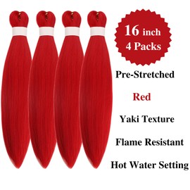 Braiding Hair Pre stretched Red Boho Braids Curly Deep Wave Crochet Braids Ez Braid Prestretched Hypoallergenic Braiding Hair Knotless Itch Free