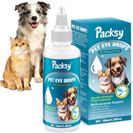 100ml De Gotas Oftálmicas para Mascotas,Alivio para Ojos Secos E Irritados,Aplicación Fácil,Fórmula Segura Y Efectiva,Pet Eye Drops for Dogs and Cats