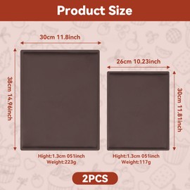 yolzhxe 2 Stück Silikon Backmatte, Silikon Backblech Rollmatte mit Rand, Antihaftbeschichtet Biskuitrollenmatte, Rutschfest Biskuitrolle Backform, für Kochen Backen Keksen (38x30cm, 30x26cm)