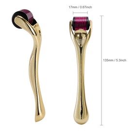 Derma Roller 0.5mm, AISONBOO Needle 540 Titanium Micro Needles Roller for Hair Loss, Wrinkles, Sun Damage, Dark Spots, Ance Scars, Cellulite, Stretch Marks to Use on Face, Eyes, Body