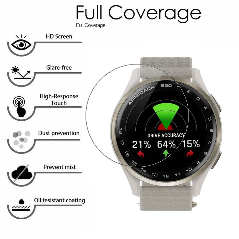 3 Pack Screen protector for Garmin Approach S50, Electro-weideworld Self-Healing