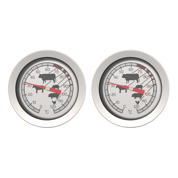 SPOROLWE 2PC Oven/Grill Safe Meat Thermometer,Extra Large 2.5-inches Dial, Temperature