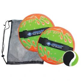 Schildkröt neoprene Velcro ball set, 2 neoprene hand catchers with adjustable hand strap, 1 ball (6.25 cm diameter), choice of various colours, all in resealable mesh bag, multicolour