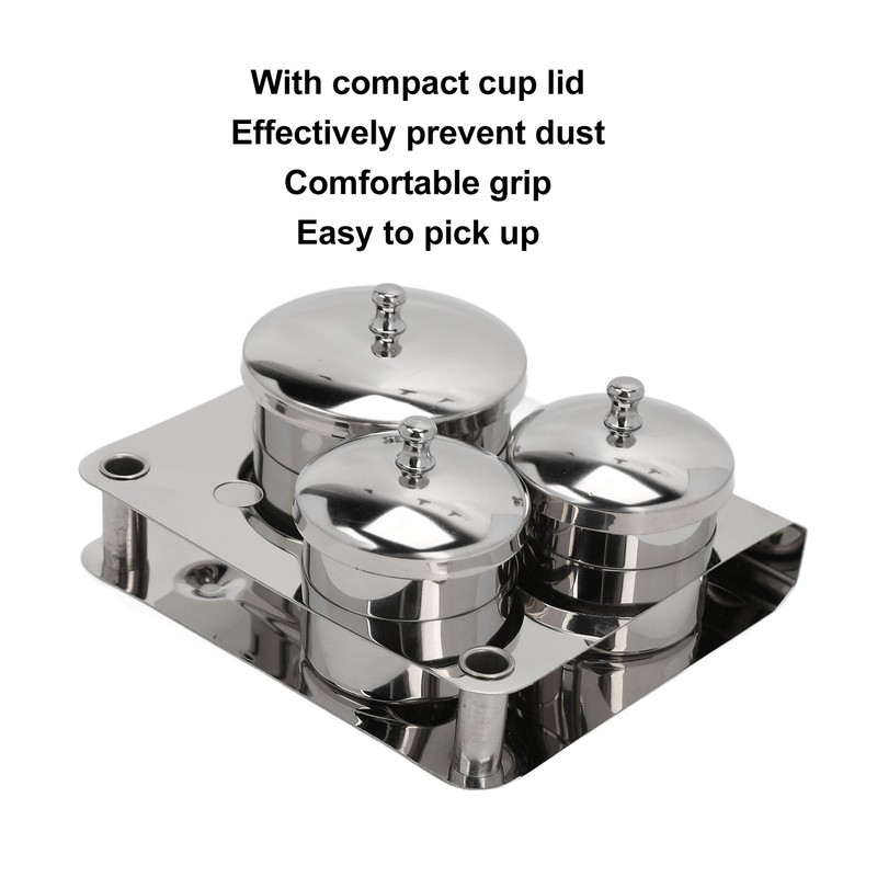 Stainless Steel Nail Powder Holder Thickening Sturdy Dustproof Smooth Surface