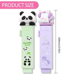 Erasers for Children, Pack of 2 Erasers, Retractable Eraser, Stationery, Children's Party Bags, Push Pull Rubber Eraser for Children, School, Office Supplies, Stationery
