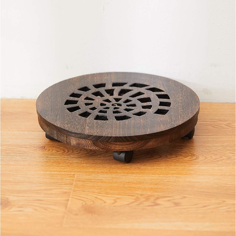 SINOBEST Wood Plant Caddy, Heavy Duty Rolling Planter Dolly With