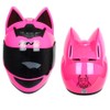 Cat Ear Motorcycle Helmet,Men and Women Cool Cute Cat Full