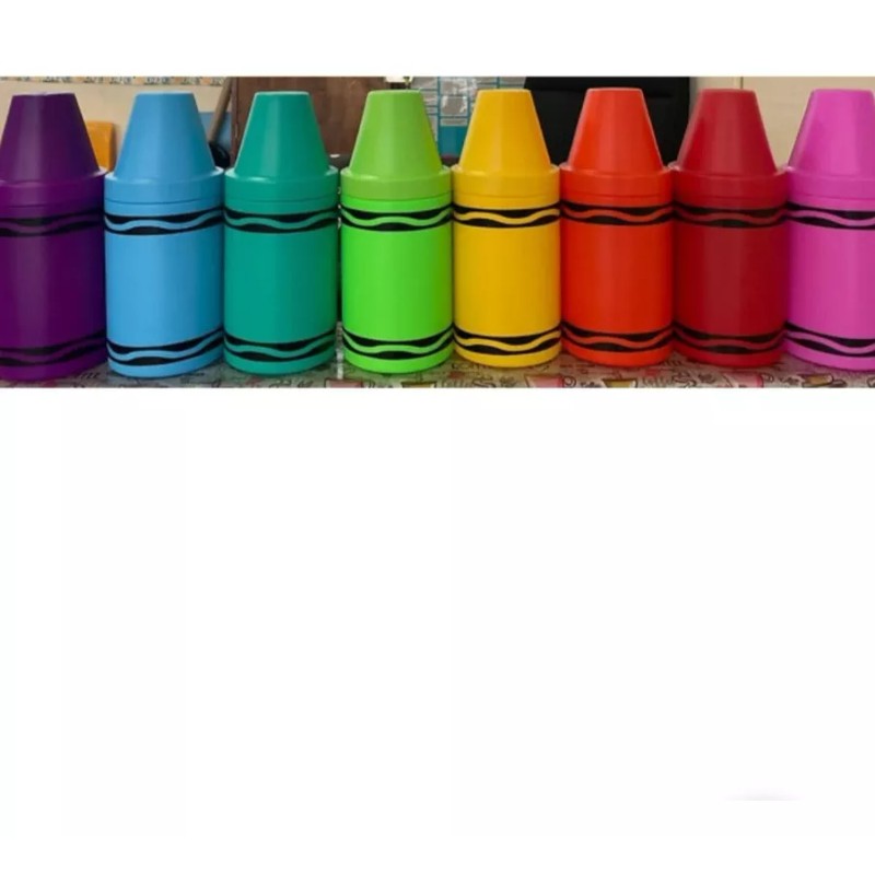 KFMX 12 Vaso Mini Forma De Lapizcrayola Dulcero Crayonchelita