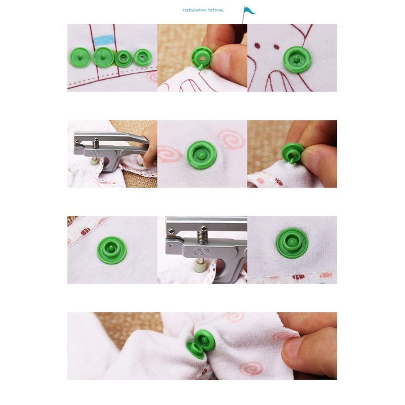 Plastic Snap Snap Handicraft White Round Matte T5 Set of