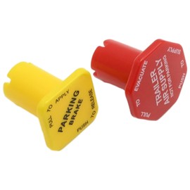 Saihisday 298818N Parking and Air Brake Knobs 298817N 298818N Yellow Semi Truck Parking Air Brake Knobs and 298817N Red Tractor Trailer Air Brake Knobs Set Replacement for Bendix 298818N