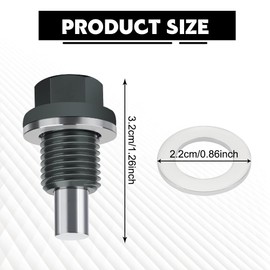 M14 x 1.5 Magnetic Oil Drain Plug, Aluminum Oil Drain Plug Sump Drain Nut Bolt with Gaskets, Car Accessories Universal Leak-Proof Replacement for Honda Ford GM Mazda Audi (Grey)
