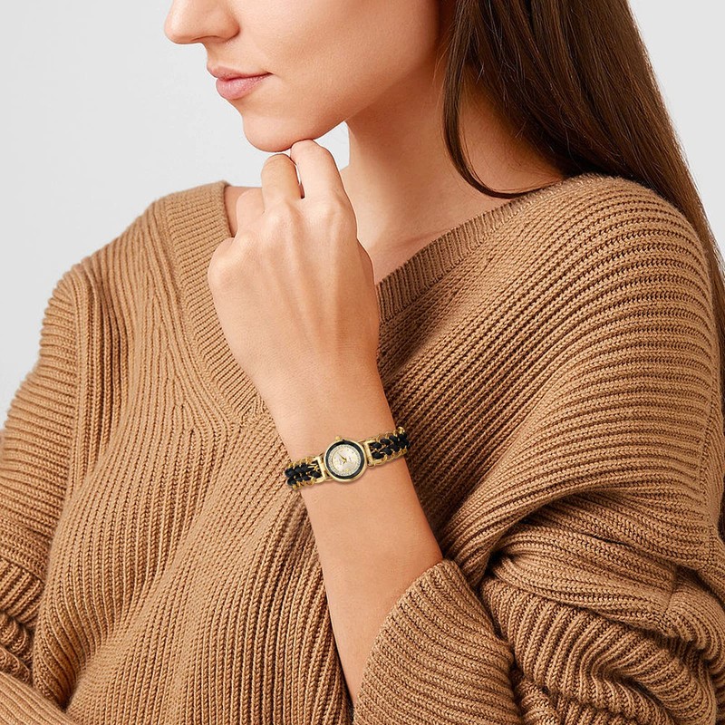 JewelryWe Womens Handmade Braid Watch Analog Quartz Bracelet Dress Watch