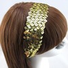 2PCS Elastic Sparkly Headband 5cm Wide Green Sequin Headbands For