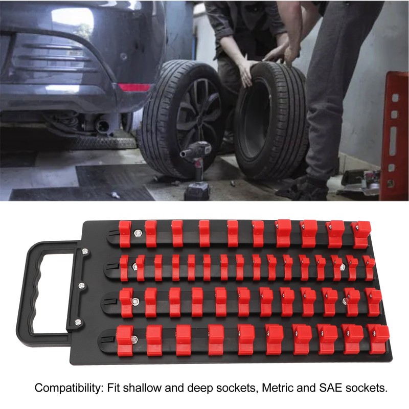 48 Piece Socket Organizer Tray 1/2 Inch X 14 Clips