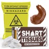Wank/Shart/Vomit Tissues with Box Joke Gag Funny + Biohazard Bag