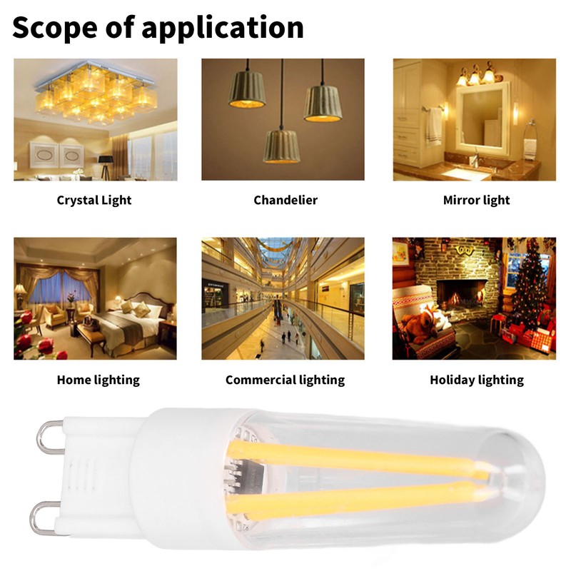 10Pcs G9 LED Bulb 3W 200LM Long Filament Bulbs for