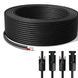 Solar Cable Duplex 5 m Set 6 mm² H1Z2Z2-K - Includes MC4 Plug - TÜV Certified - 1500V 30A - UV & Weather Resistant - for Solar Systems, Photovoltaics, Motorhomes & Balcony Power Plants