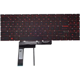 Replacement Keyboard for MSI Katana GF66 GF76 Pulse GL66 GL76 MS-1582 MS-1583 MS-17L1 MS-17H3 Series Laptop with Red Letters Backlit Keyboard US Layout