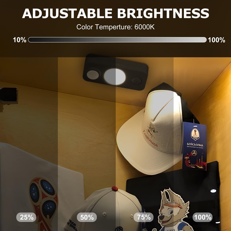 NIEGNOWOO LED Motion Sensor Puck Lights, Rechargeable Cabinet Lights, Stick