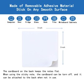 Dry Erase Sticky Notes, Reusable Whiteboard Sticker (3 inch Square 12 Pack), 2 Magnetic Fine Tip Markers with Erasers, Great for Reminders, Labels, Lists and Decals, Eco-Friendly, Paper Saving.