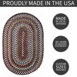 Super Area Rugs Premium Wool Braided Rug - Soft & Reversible Woven Rug- Made in USA - Black Rug, 2' X 3'