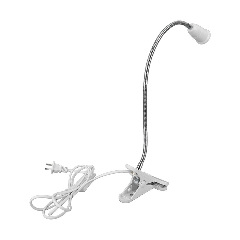 E26/E27 Clip Desk Lamp Holder 5.9ft Cable 11.8in Gooseneck Design