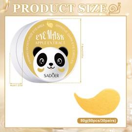 Eye Pads, Pack of 60, Eye Pads Against Dark Circles, Anti-Ageing Golden Eye Pads, Eye Pads Against Wrinkles, Eye Pads Against Eye Bags, Eye Mask Anti Ageing, for Eye Care