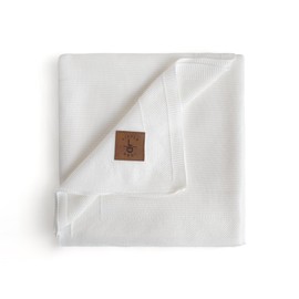 Little Dedi Baby Blankets 100% Lyocell Tencel™ Warm White 30"x40"- Hypoallergenic, Oekotex 100 Class 1, Thermal Regulating and Soft Receiving Blankets Girl/Boy-Knit Toddler - Swaddle Blankets Baby