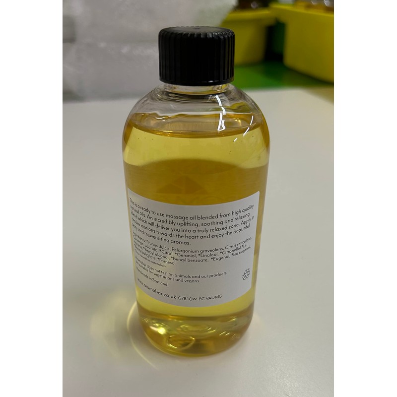 Valentine Massage Oil 250ml with Pump Dispenser (Rose Geranium, Ylang
