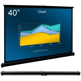 Cocar P1-SN40 40 inch Portable Projection Screen for Mini/Professional LED/LCD/DLP Projector Self Standing Pull-Out Style Indoor Outdoor Home Cinema - 4:3/16:9 Compatiable