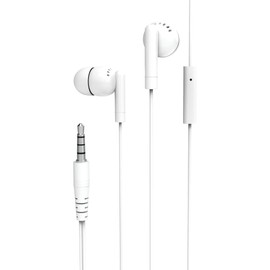 Laser Earbud Headphone with Mic in White