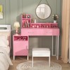 Besiost Vanity Desk, Small Vanity Desk with Power Outlet, Makeup