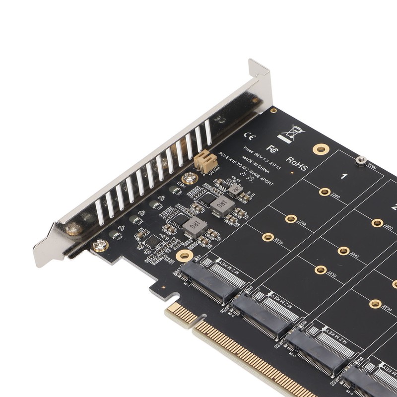 Adapter Card NVME M.2 to PCIE X16 4 Ports 32Gbps