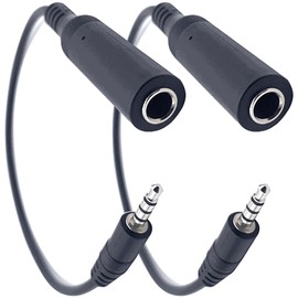 tunghey 2Pack 1/4" to 1/8" Adapter, 6.35mm Stereo Jack to 3.5mm TRRS Male Audio Cable Connector Adapter for Amplifiers, Guitars, Pianos, Home Theater Equipment Etc. 22CM