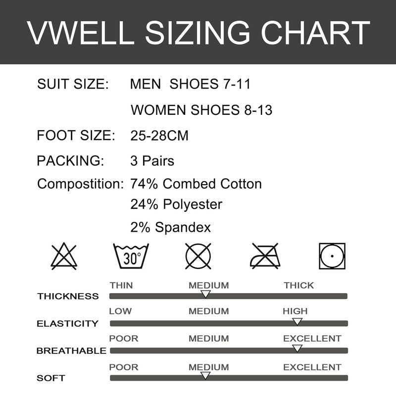 VWELL Toe Socks Cotton Athletic Running Five Finger Socks 3