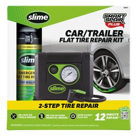 Slime 50165 Flat Tire Puncture Repair, Smart Spair Plus, Emergency Kit for Car Tires, Includes Sealant and Tire Inflator Pump, Suitable for Cars and Other Highway Vehicles, 12 Min Fix