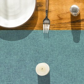 Artoid Mode Turquoise Aqua Table Runner, Seasonal Summer Washable Kitchen Dining Table Decoration for Home Party Decor 13x72 Inch