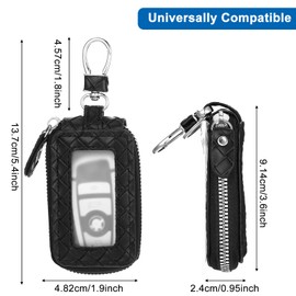 YBEATY Key Fob Case Universal Premium Keychain Hook Holder Automotive Remote Smart Car Accessories Security Keys Protector Pouch for Women Men (Black)