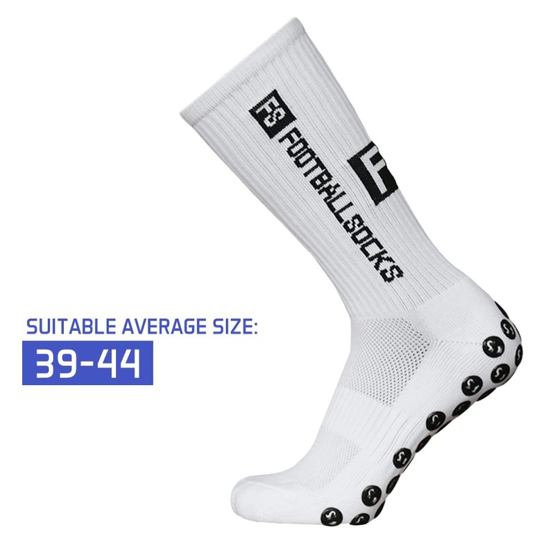 Lixada Soccer Socks, Set of 3, White + Blue +