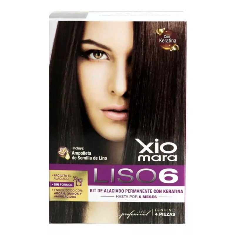 Xiomara Liso6 Kit De Alaciado Permanente Con Keratina 3 Pzs
