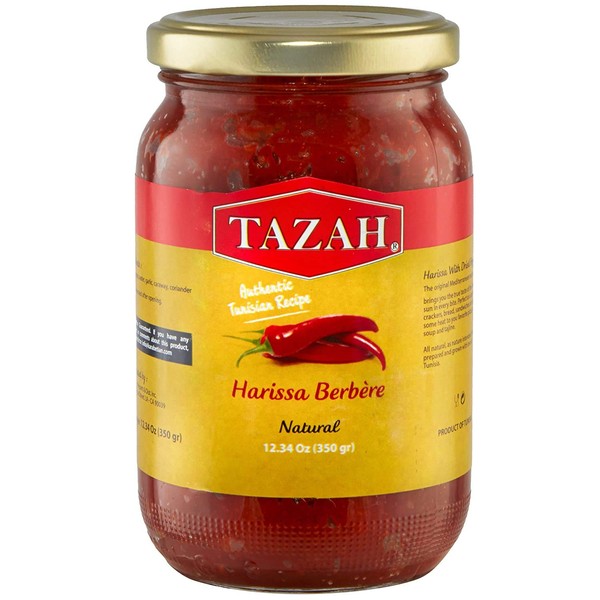 Tazah Harissa Paste Tunisian Harissa Sauce 12.34 Oz (350g) Spicy
