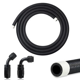 VWTNI 2FT 6AN Fuel Line Kit, 3/8 inch 6AN Fuel Hose with Hose Fitting (45 Degree and 90 Degree), CPE