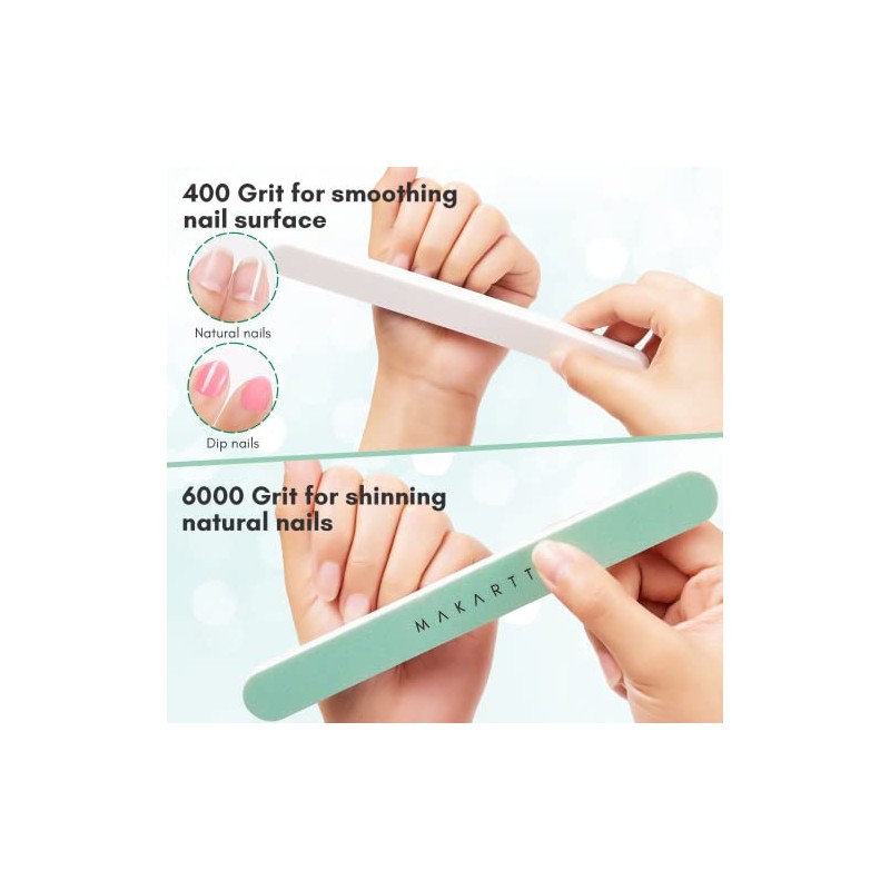 MAKARTT 10pcs Fine Nail Buffer File Polisher Smooth and Shiny