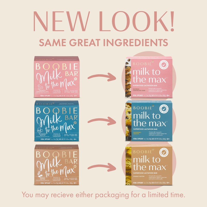 Boobie Bar Superfood Lactation Bar Variety Pack, Lactation Snacks for