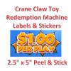 vendinglabels.com Crane Claw candy vending machine Labels Sticker Decal Price