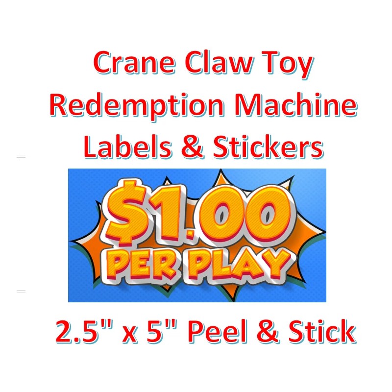 vendinglabels.com Crane Claw candy vending machine Labels Sticker Decal Price