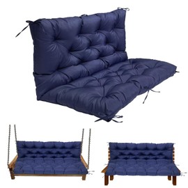 LQQSDPJ Swing Replacement Cushions for Outdoor: 2-3 Seater Bench Waterproof Cushion with Ties - 4in Thick Swing Cushion for Garden Furniture Patio Porch