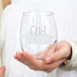 Cna Definition Stemless Wine Glass - Shift Solace, Cna Gift, Nurse Gift, Funny Gift